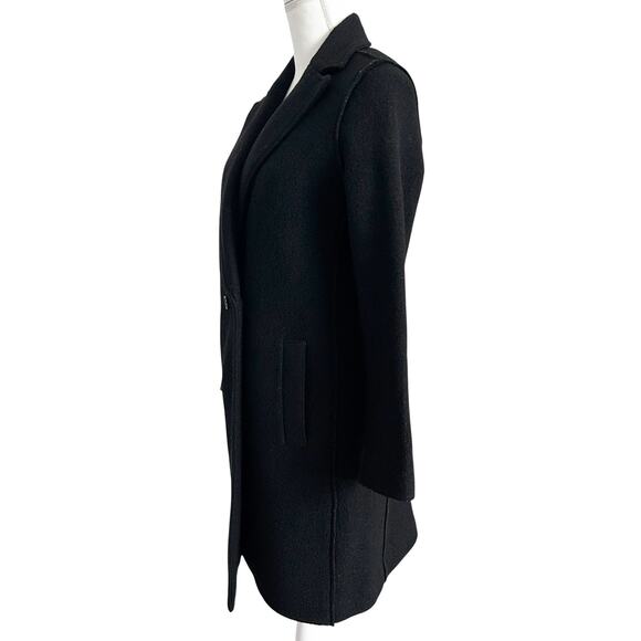 J.CREW Daphne Black Italian Wool Coat | Double Breasted Long Topcoat | Size 4 - Picture 4 of 8